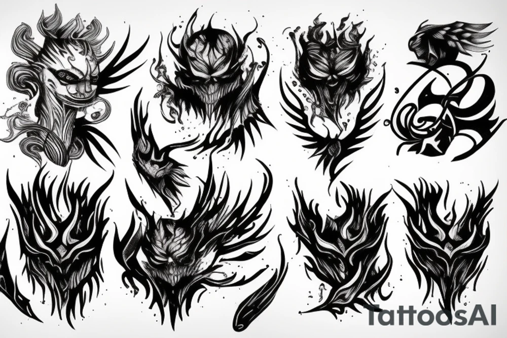 burning dark fire tattoo idea