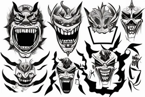 Oni screaming in pain with his mask destroyed tattoo idea