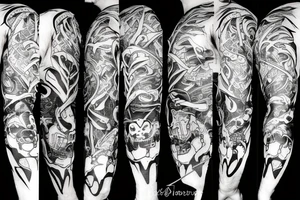 Oni screaming in pain with his mask destroyed tattoo idea