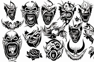 Oni screaming in pain with his mask destroyed tattoo idea