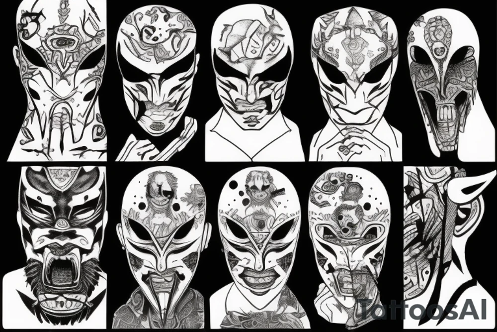 Oni with his mask distressed tattoo idea