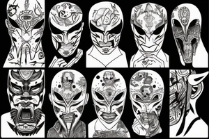 Oni with his mask distressed tattoo idea