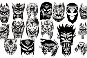 Oni with his mask distressed tattoo idea