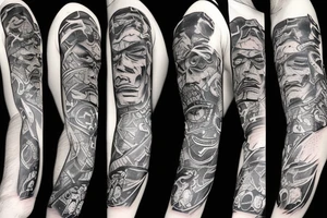 Oni with his mask distressed tattoo idea