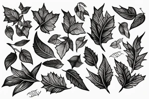 vines with leaves around wolf tattoo idea