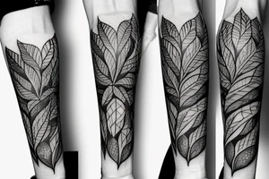 vines with leaves around wolf tattoo idea