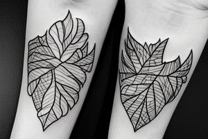 vines with leaves around wolf tattoo idea