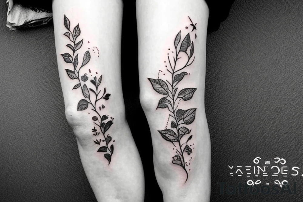 Vine thigh tattoo idea