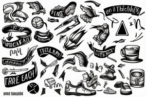 man about to scale a threacherous path tattoo idea