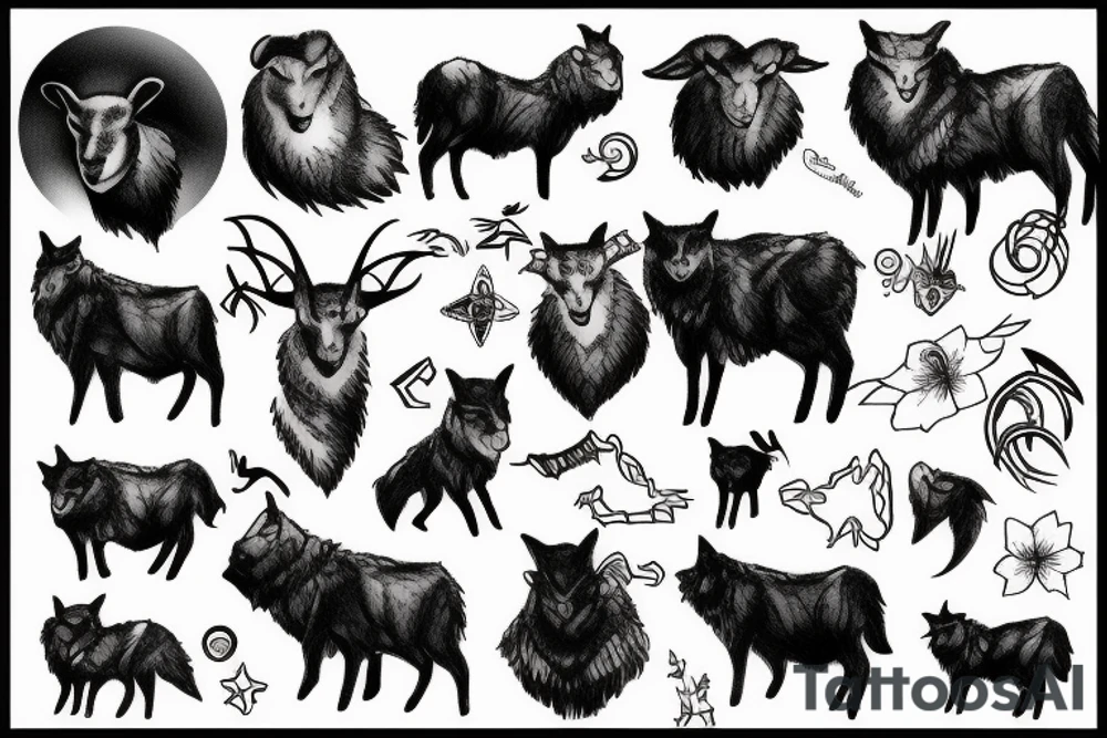 black sheep lone wolf tattoo idea