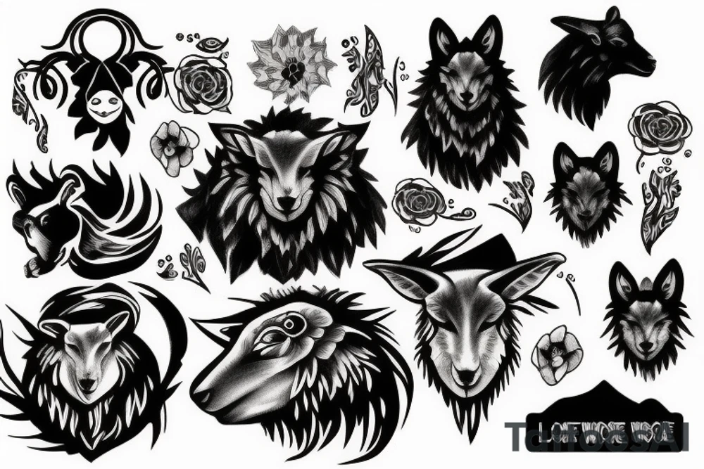 black sheep lone wolf tattoo idea