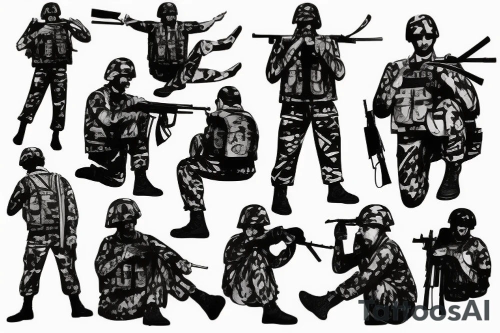 Iraq soldiers in war tattoo idea