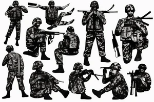 Iraq soldiers in war tattoo idea