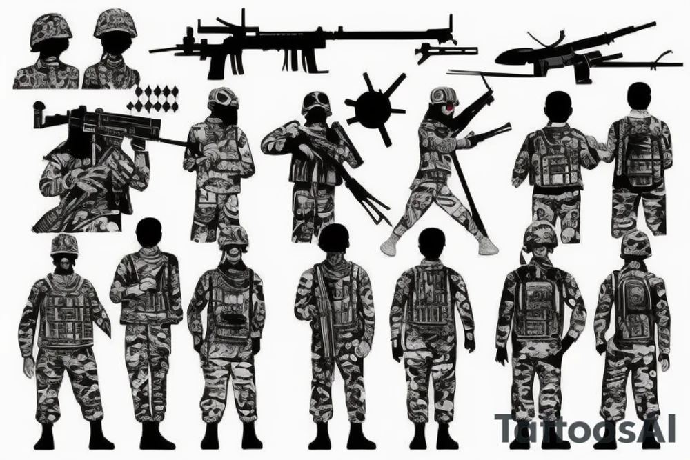 Iraq soldiers in war tattoo idea