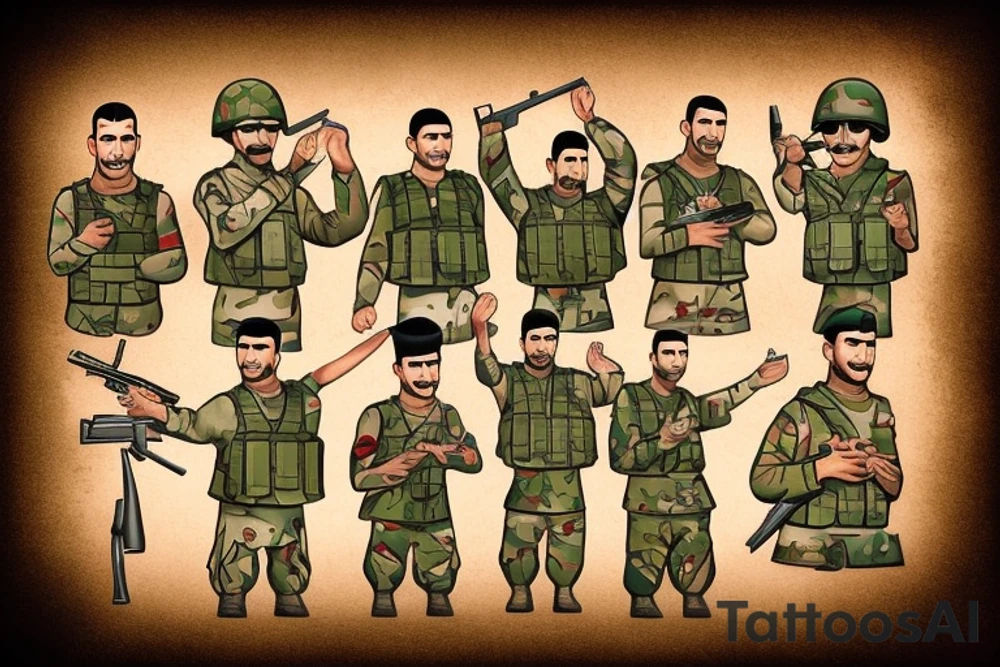 Iraq soldiers in war tattoo idea