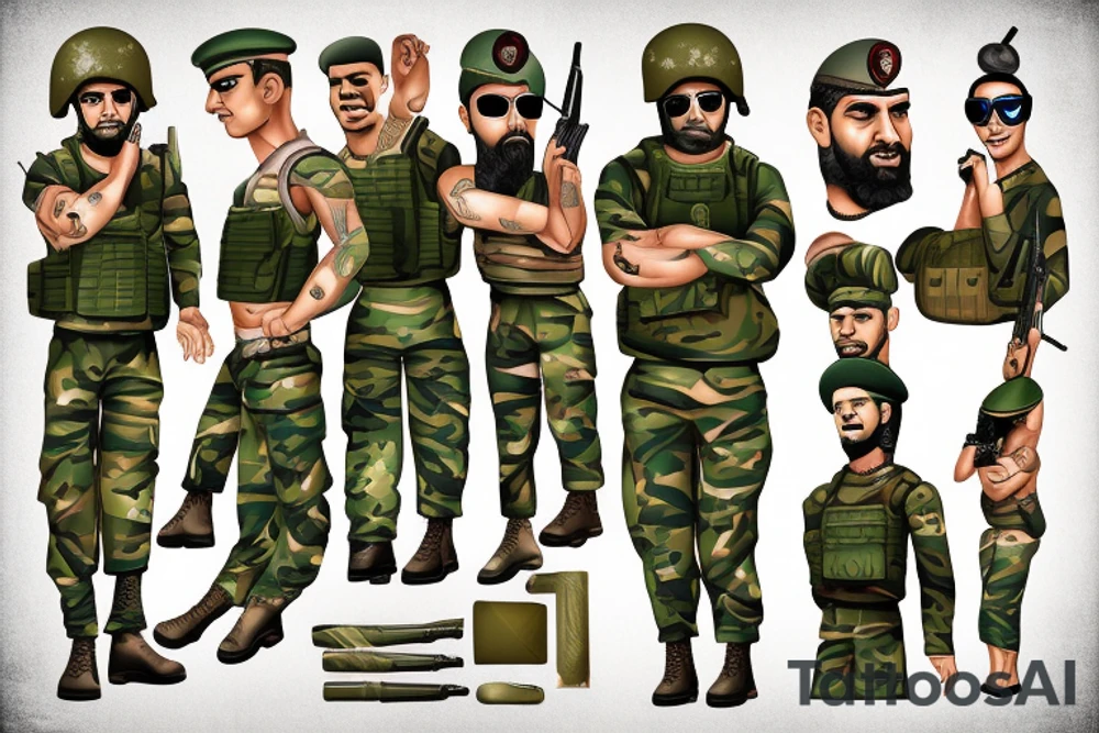 Iraq soldiers in war tattoo idea