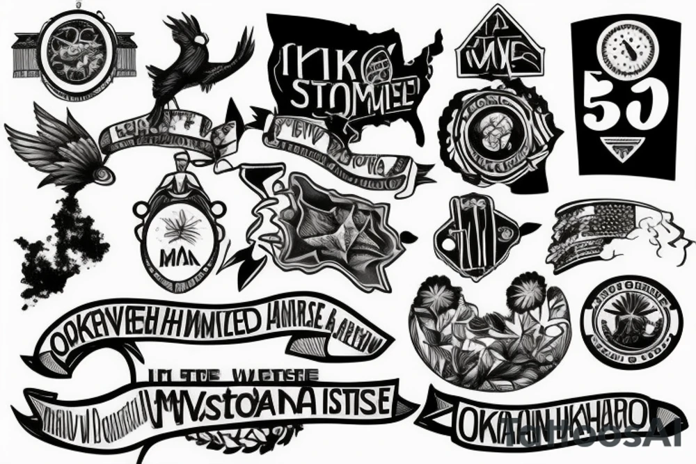 Tattoo celebrating the five states where I have lived: Oklahoma, Maine, Iowa, Mississippi, and Ohio. tattoo idea