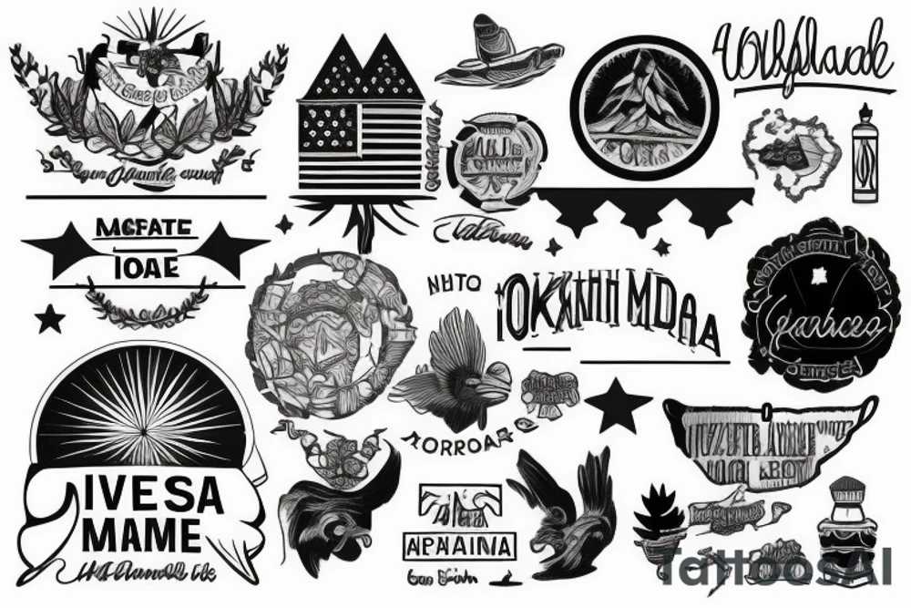 Tattoo celebrating the five states where I have lived: Oklahoma, Maine, Iowa, Mississippi, and Ohio. tattoo idea
