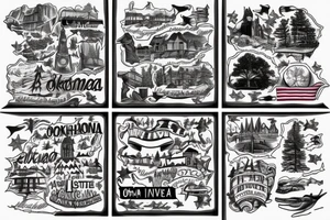 Tattoo celebrating the five states where I have lived: Oklahoma, Maine, Iowa, Mississippi, and Ohio. tattoo idea