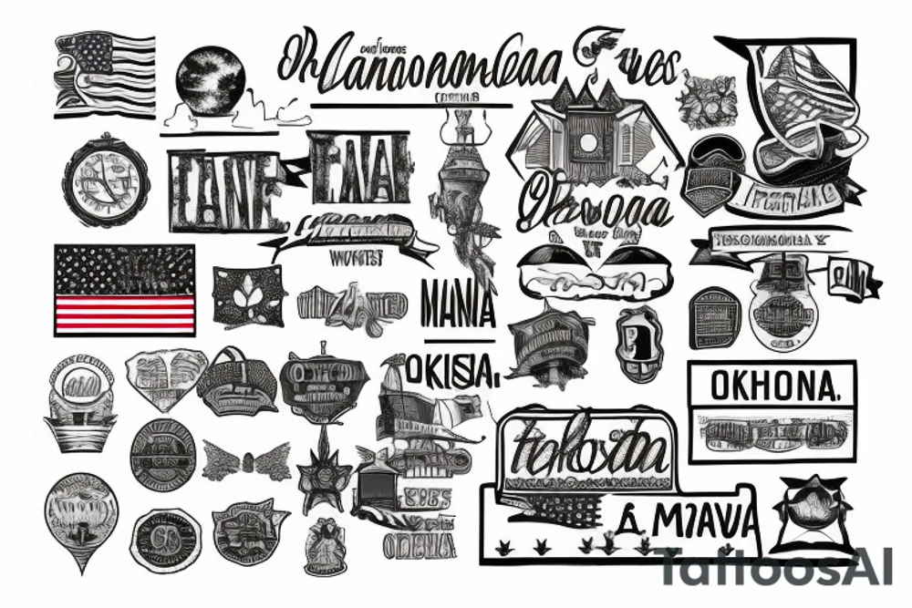 A tattoo celebrating the five states where I have lived: Oklahoma, Maine, Iowa, Mississippi, and Ohio. tattoo idea