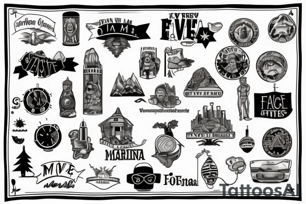 A tattoo celebrating the five states where I have lived: Oklahoma, Maine, Iowa, Mississippi, and Ohio. tattoo idea