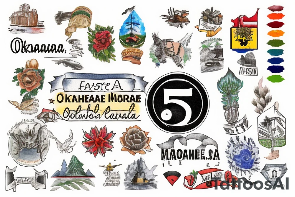 A tattoo celebrating the five states where I have lived: Oklahoma, Maine, Iowa, Mississippi, and Ohio. tattoo idea