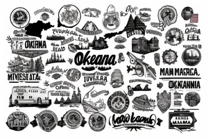 A tattoo celebrating the five states where I have lived: Oklahoma, Maine, Iowa, Mississippi, and Ohio. tattoo idea