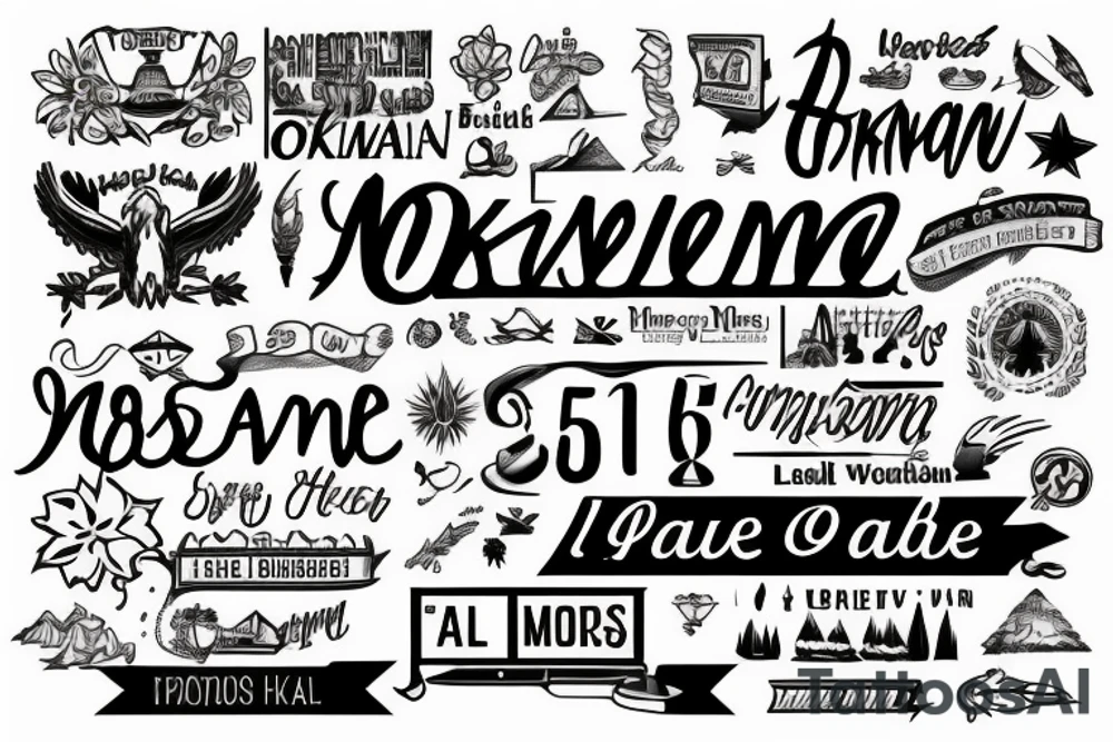 A tattoo celebrating the five states where I have lived: Oklahoma, Maine, Iowa, Mississippi, and Ohio. tattoo idea