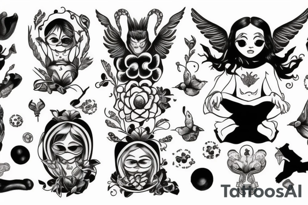 Four children tattoo idea
