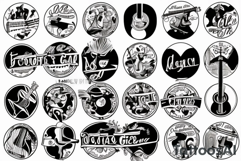 Acoustic guitar tattoo idea