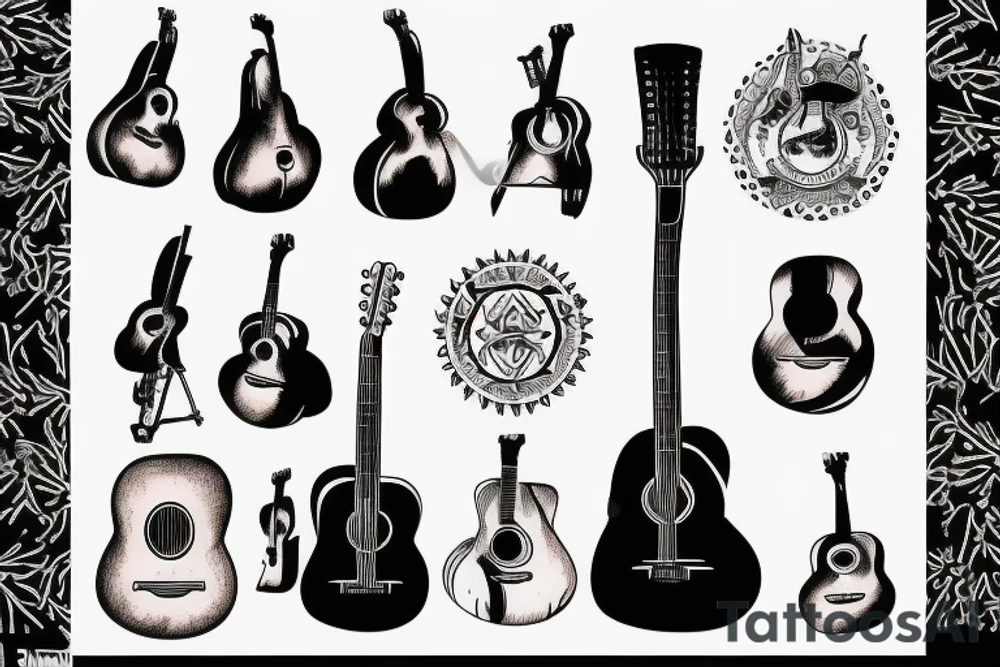 Acoustic guitar tattoo idea