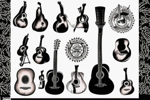 Acoustic guitar tattoo idea