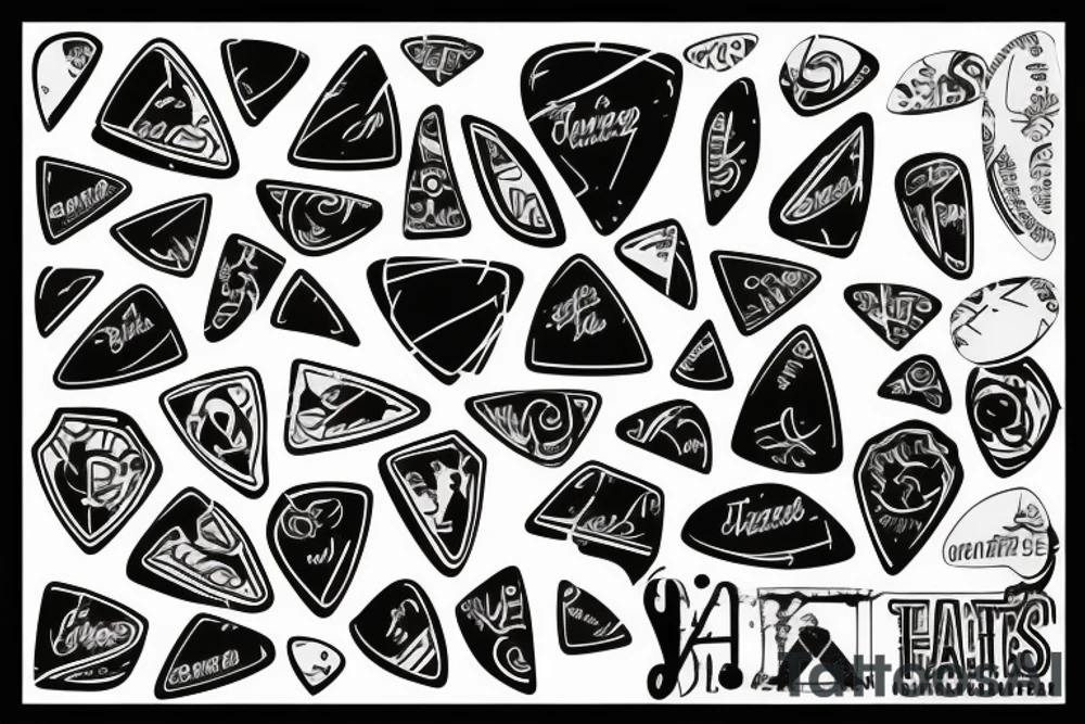 Guitar picks tattoo idea