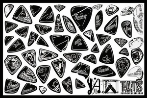 Guitar picks tattoo idea