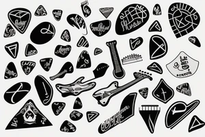 Guitar picks tattoo idea