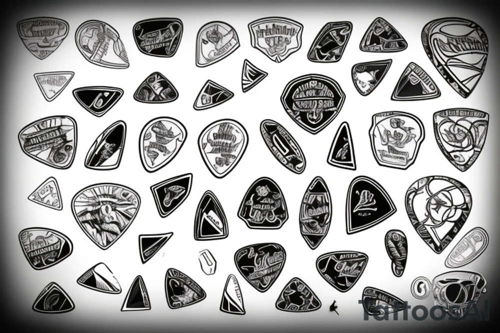 Guitar picks tattoo idea
