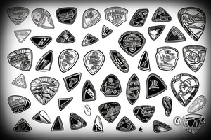 Guitar picks tattoo idea