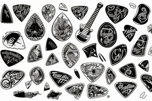 Guitar picks tattoo idea