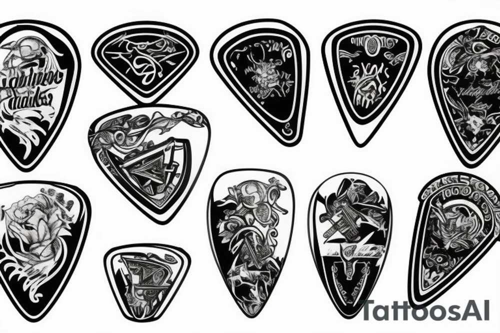 Guitar picks tattoo idea