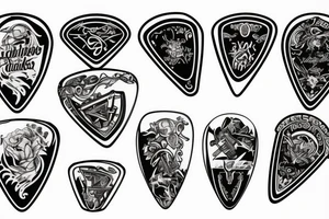 Guitar picks tattoo idea