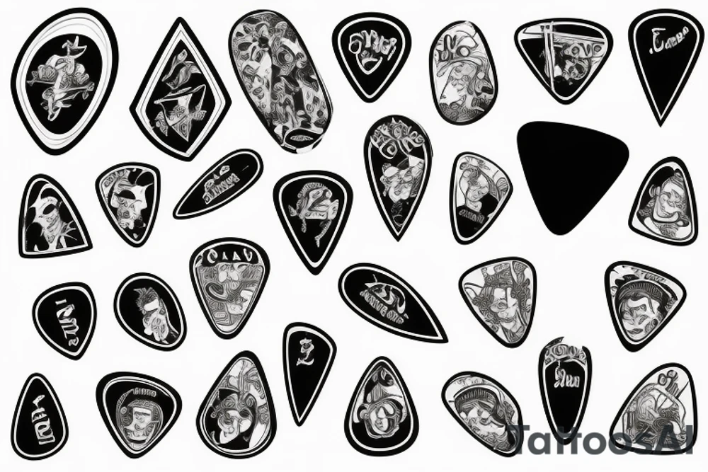 Guitar picks tattoo idea