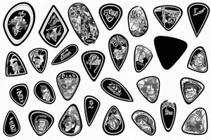 Guitar picks tattoo idea