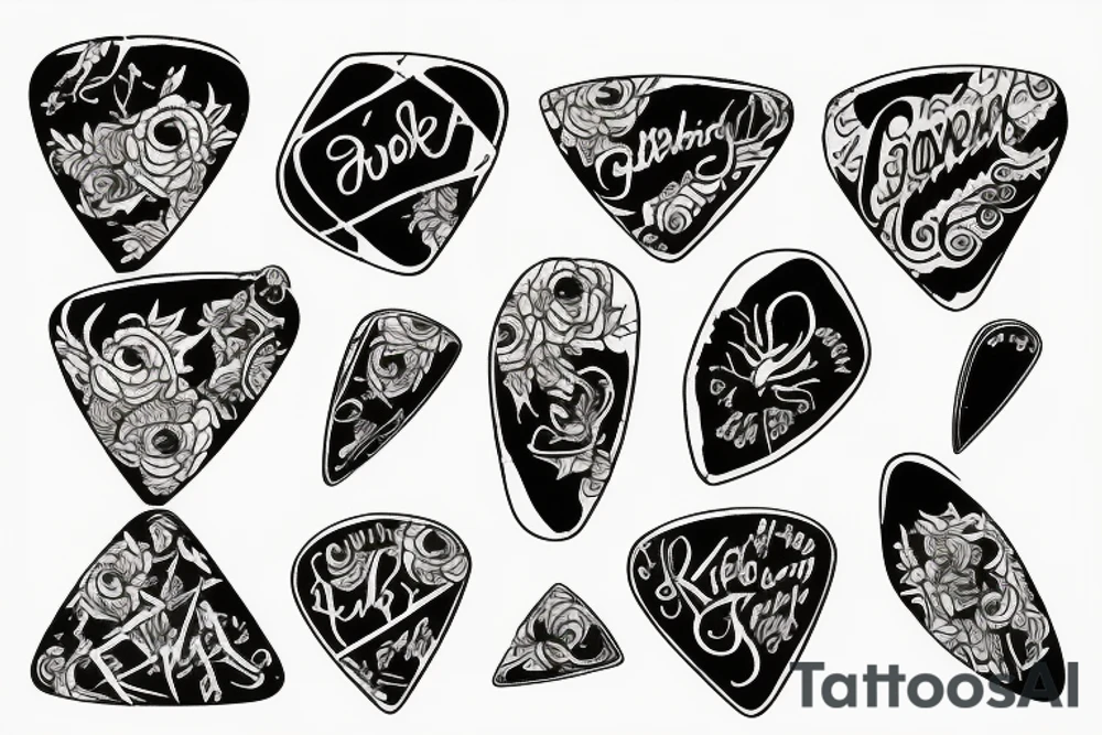 Guitar picks tattoo idea