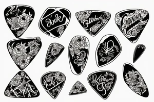 Guitar picks tattoo idea