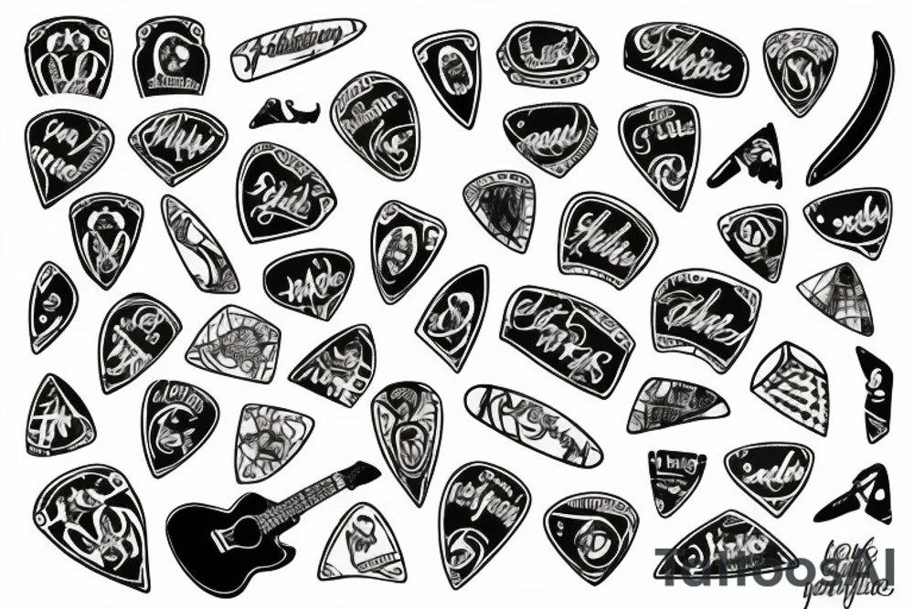 Guitar picks tattoo idea