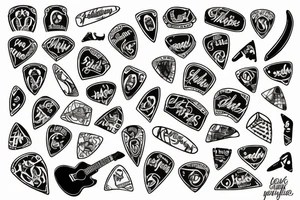 Guitar picks tattoo idea