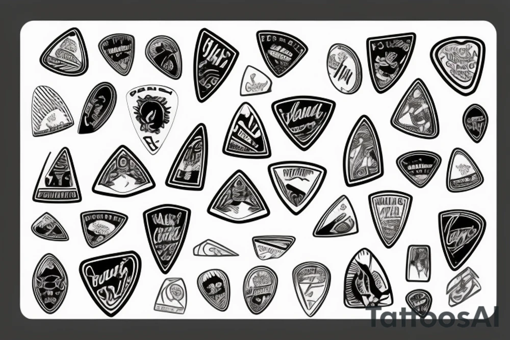Guitar picks tattoo idea