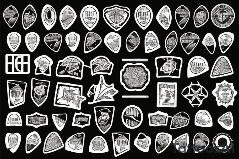 Guitar picks tattoo idea