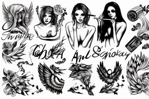 Angel smoking a cigarette tattoo idea