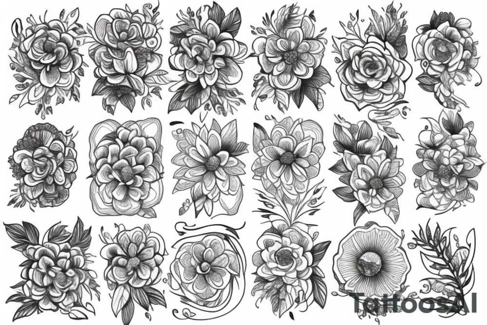 Fine line flower tattoo tattoo idea
